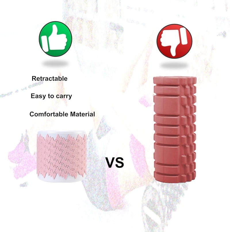 Fitster أسطوانة فوم قابلة للطي للتمارين والتعافي (13 بوصة)، سهلة الحمل بحجم 5.5 بوصة (وردي) - Image 3